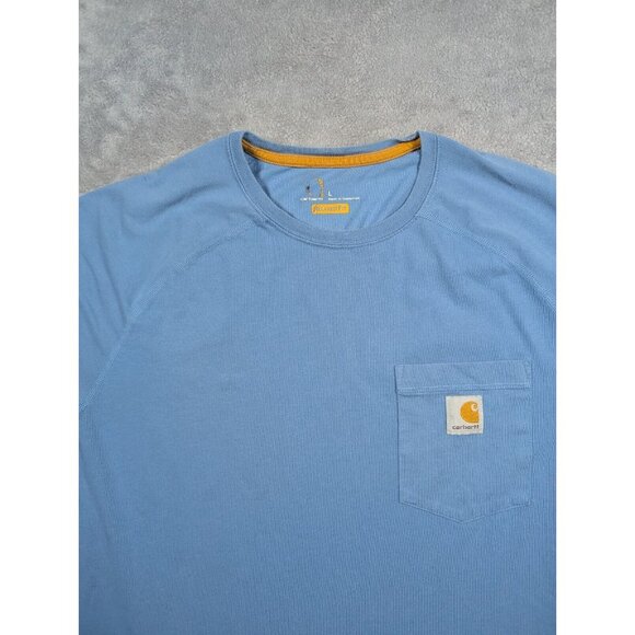 Carhartt T Shirt Mens Large Blue Relaxed Fit Barn Chore Rugged Tuff Work - Picture 2 of 10